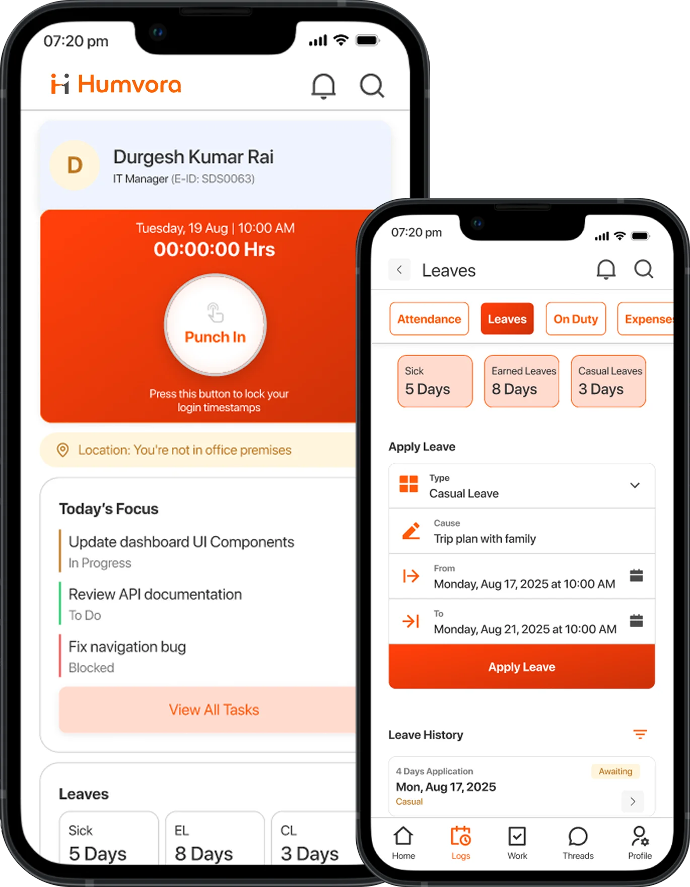Humvora Mobile App Mockup